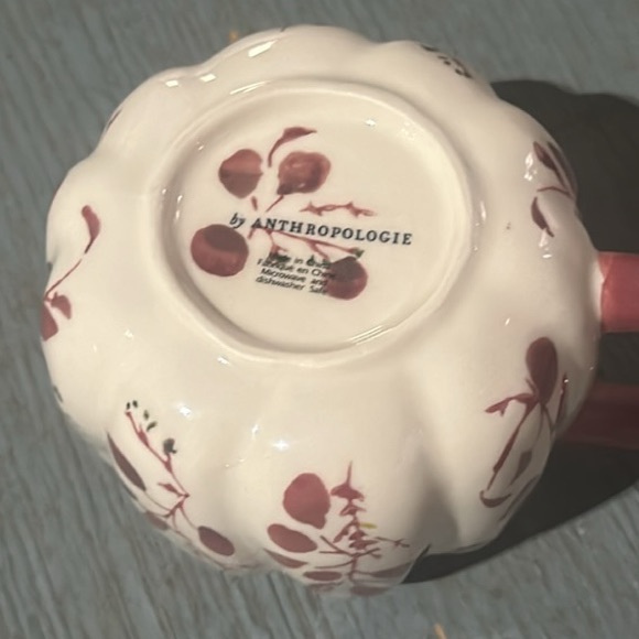 Anthropologie Floral Pumpkin- Shaped mug NWT in Wine - Picture 10 of 10